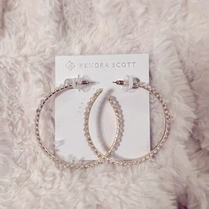 Kendra Scott Gold White Beaded Hoops - NWOT